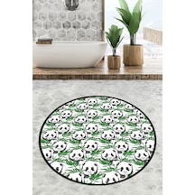 Green Panda Çap Banyo Halısı Djt 120x120 cm, Banyo Halısı , Banyo paspası yıkanabilir Çok Renkli