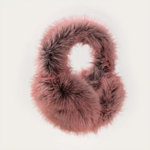 Primepickings Kadın Kırmızı Katlanır Uzun Tüylü Kulaklık Ayarlanabilir Yumuşak Kürk