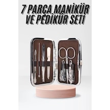 Mey İthalat Çantalı 7 Parça Manikür Pedikür Seti Tırnak Makası Cımbız Törpü