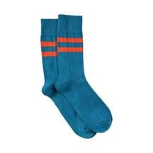 Erkek Mavi-mercan Çizgili Tenis Çorap Mavi