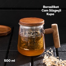 Perotti 17564 Herby Borosilikat Cam Bitki Çayı Demliği 500ml Şeffaf