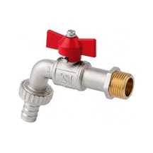 1/2" Nikel Kaplamalı Pirinç Bahçe Musluğu, Metal Hortum Bağlantısı