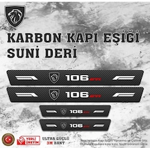 Peugeot 106 Gti Uyumlu Deri Karbon Kapı Eşiği Koruyucu Bant 4 Adet