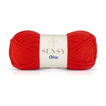 Sensy Chino El Örgü İpi Kazak Bluz İpi Hırka Yelek İp Tunik İpi Amigurumi İpi Kırmızı 100 Gr - 330 M