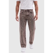 Rizzup Erkek Açık Kahve Yıkamalı Baggy Fit Likralı Bol Kesim Esnek Jean Kot Pantolon 2600059 Açık Kahverengi