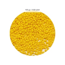 Sarı Renk 4 Mm Yaklaşık 1100 Adet / 100 Gram Cam Boncuk Oya Yazma Bileklik Ve Kolye