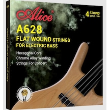 Alice A628 4 -m Flatwound Bas Gitar Teli 45-105 Pürüzsüz Flat Sarım Sayesinde Sürtünme Sesi Olmaz Jazz Ve Motown Tonları İçin Kusursuz