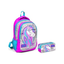 Coral High Pembe Unicorn Kız Çocuk İlkokul Çantası ve Kalemlik Se