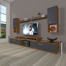 Decoraktiv Flex 5da130 Mdf Tv Ünitesi Tv Sehpası Ceviz - Antrasit