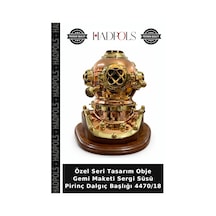 Özel Seri Tasarım Obje Gemi Maketi Sergi Süsü Pirinç Dalgıç Başlığı 4470/18