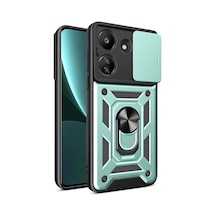 Xiaomi Redmi 13c Kılıf Pars Lens Yüzüklü Silikon - Yeşil Diğer