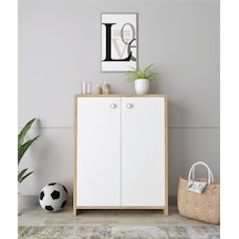 Floradesign Capy Ayakabıl Dolabı Ayakkabilik - Çok Amaçli Dolap Meşe / Beyaz Meşe - Beyaz