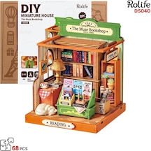 Rolife Ds040 Kitabevi The Muse Bookshop Dıy Minyatür Maket Model Seti Mini Dollhouse 3d Model Kit Detaylı Dekoratif Hobi Seti 3d Puzzle Tiny House
