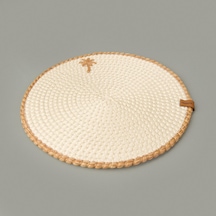 Soft Palm Nakışlı Supla - Ekru - 33x33 Cm Renkli