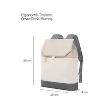 Zen Eco Mce-1305 Sırt Çantası - Çantası, Hırsızlığa Karşı Koruma, Küçük, Mini, 13-14 İnç Laptop, Günlük Ve İş Kullanımı, Şık Tasarım, Üniversite Ve Okul İçin, Bej 12 Gri