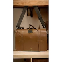 Old Cotton Cargo Kanvas Su Geçirmez Unisex Disayn Okul Gezi Iş Outdoor Postacı Çantası 35x24cm Taba