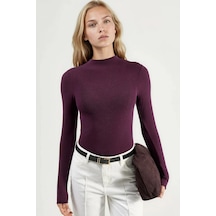 Hiccup Busem Uzun Kollu Slim Fit Bluz Leylak Moru