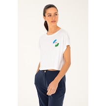 U.S. Polo Assn. Kadın Beyaz Bisiklet Yaka Tişört 50284353-VR013