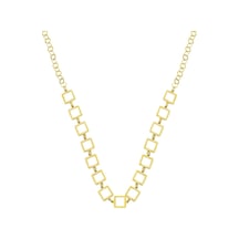 Kare Halkalar Altın Zincir Kolye 14OR65KL