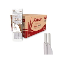 Kafem Sargılı Beyaz Kağıt Pipet 19,5cm 25li X 100 Paket Koli