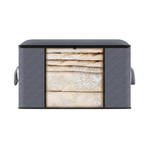 Cbtx 90l 60x43x35cm Elbise Organizatör Dokunmamış Çanta Battaniye Katlanabilir Saklama Kutusu Şeffaf Pencere İle