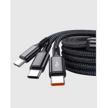 Cosmotex 3 Ü 1 Arada Hızlı Şarj Kablosu İos Android Type-c Uyumlu Ve Dalı