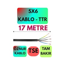Öznur 5x6 Ttr Kablo Siyah Metre Seçenekli - 17 Metre