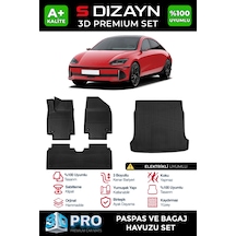 S-dizayn Hyundai Ioniq 6 3d Pro Havuzlu Paspas Ve Bagaj Havuzu Seti 2'li Set 2022 Üzeri A+ Kalite