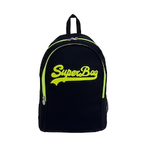 Superbag Sırt Çantası Siyah-Fosforlu Sarı Seyahat Kurs Okul Günlük Kullanım Siyah - Sarı