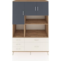 Kronos Dolap 8 Raflı 5 Çekmeceli 3 Kapaklı 132x59x195 Çam-ant... Çam