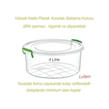 Yüksek Kalite Plastik Yuvarlak Saklama Kutusu 4 Litre Salata Kuru Gıda Hazır Yemek Sıvı Geçirmez Çok Renkli