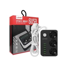 Ldnıo Se3631 3lü Priz 6 Usb Coğaltici Akim Korumali Priz
