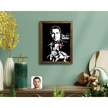 Kişiye Özel Godfather Baba Tasarımlı Doğal Masif Ahşap Çerçeveli (551059408)