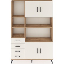 Arges Dolap 8 Raflı 4 Çekmeceli 4 Kapaklı 132x30x195 Çam-ayta... Çam