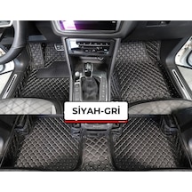 Volkswagen Vw Tiguan 2008-2014 Siyah Üzeri Gri Dikiş 8d Diamond Araca Özel Deri Oto Paspas