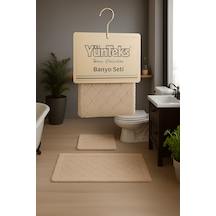 Pamuk Makarna Tufting 2'li Klozet Takımı , Banyo Seti ,d.kabuğu,v