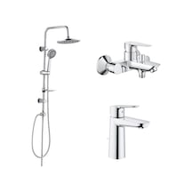 Grohe Baudge Banyo Bataryası 23605000 Lavabo Bataryası 23758000 Ve Tema 53230 Tondo Tepe Duş Seti Krom