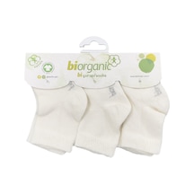 Biorganic 3'Lü Düz Çorap 68432 Ekru-0-3 Ay (56 Cm) Ekru