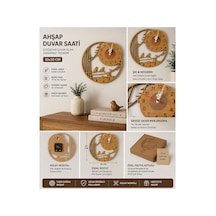 Ahşap Kuş Detaylı Sessiz Mekanizma Duvar Saati 30x30 Cm Genşliğinde 7 Mm Ahşap Kalınlığında Duvar Dekoru Saat Bej