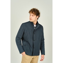 Lucas Erkek Fermuar Ve Çıtçıt Kapamalı Hakim Yaka Kaban 4785 Açık Lacivert Açık Lacivert