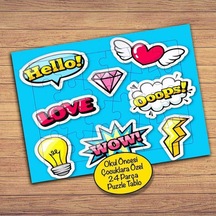 Hello-love Yazılı Balon 24 Parça Çocuklara Özel Yapboz Tablo-913