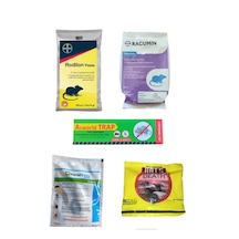 Bayer Rodillon Fare Pastası + Racumin Zehirli Buğday + Fare Yapışkanı Seti 5'li