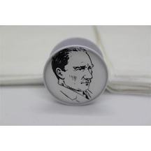 Popsocket Kemal Atatürk Siyah Beyaz Temalı Telefon Tutucu Gri