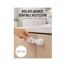 8753tknd 4 Adet Bebek Güvenlik Dolap Kilidi Çift Taraflı Bantlı Kolay Montajlı Emniyet Seti Yeni Nes Çok Renkli
