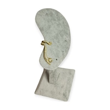Earcuff Çelik Zirkon Taşlı Kaplan Model Gold Renk Kıkırdak Küpe Gold