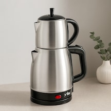 2in1 Çaycı & Kettle Elektrikli Çay Makinesi 1.7l + 0.7l Çelik