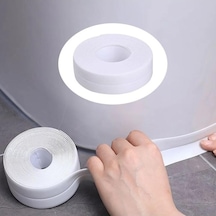 Novahub Beyaz Banyo Duş Havzası Ve Küvet Sızdırmazlık Bandı Pvc Yapışkanlı Mutfak Sızdırmazlık Bandı Su Geçirmez Duvar Etiketi 3.8cmx3.2m Beyaz
