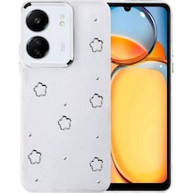 Newface Xiaomi Redmi 13c Fiyonk Desenli Kapak - Desen 2 Beyaz