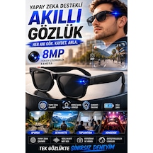 Birinci Şahıs Görüşlü 8mp Kameralı Yapay Zeka Akıllı Gözlük Chatgpt Destekli Model