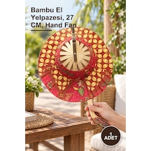 1 Adet Bambu Şapkalı Yelpaze Sayang Bambu El Yelpazesi, 27 Cm, Hand Fan
